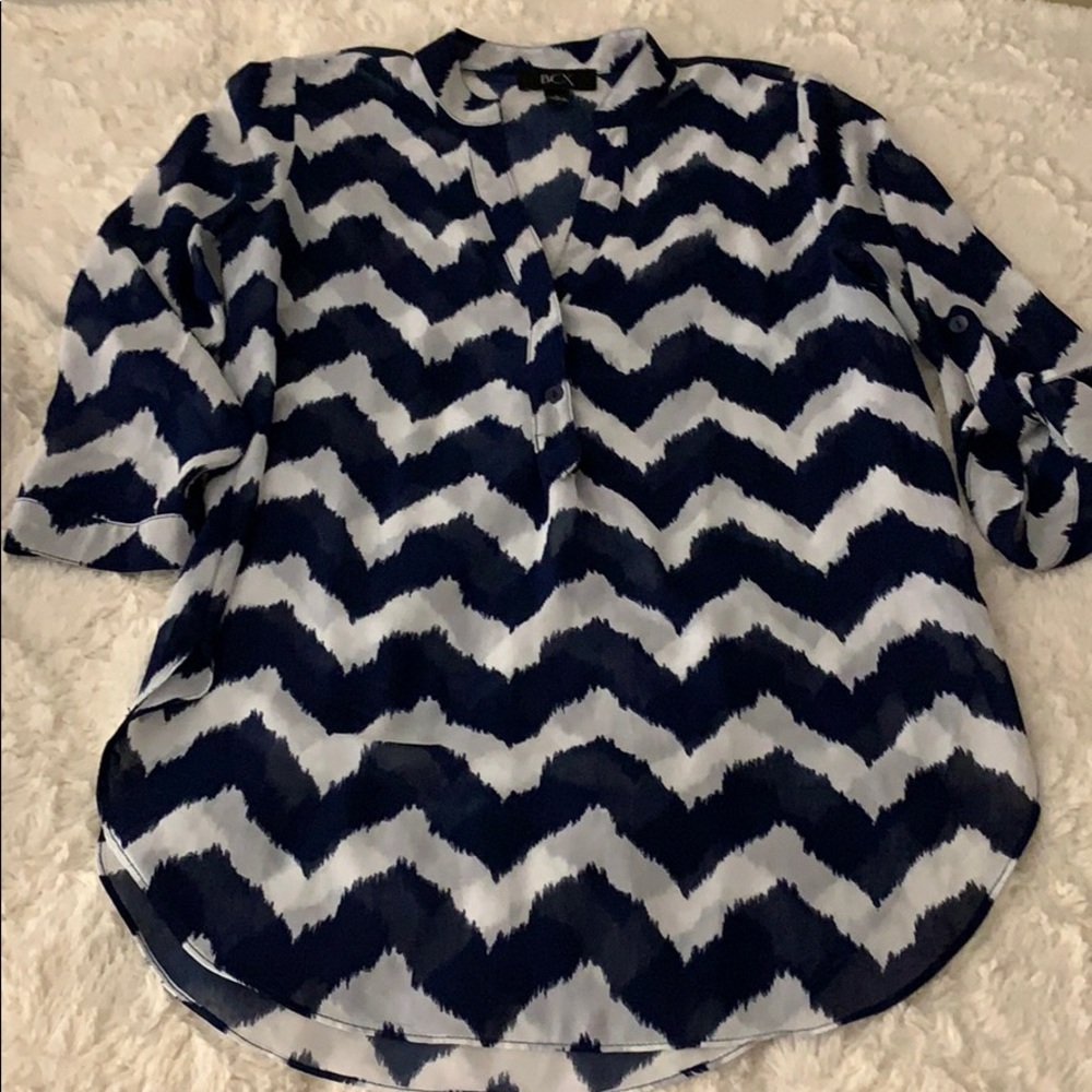 Chevron navy blouse